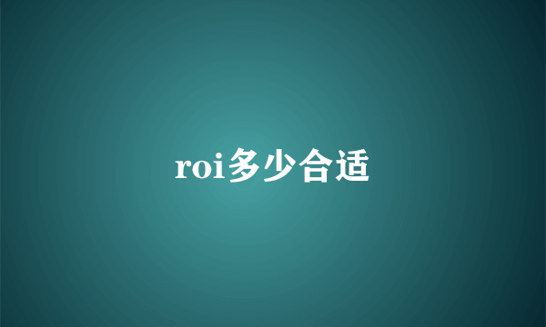 roi多少合适