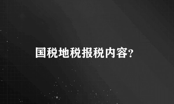 国税地税报税内容？