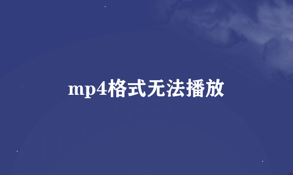 mp4格式无法播放