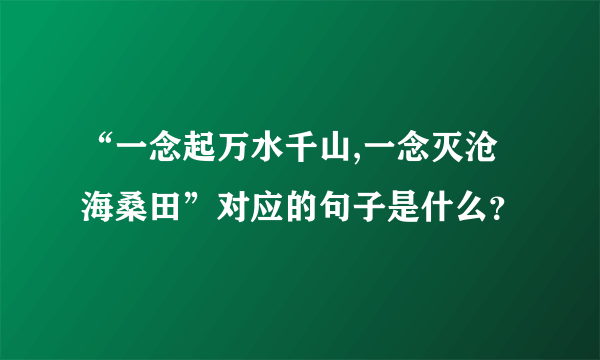 “一念起万水千山,一念灭沧海桑田”对应的句子是什么？