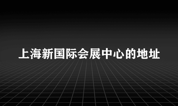 上海新国际会展中心的地址