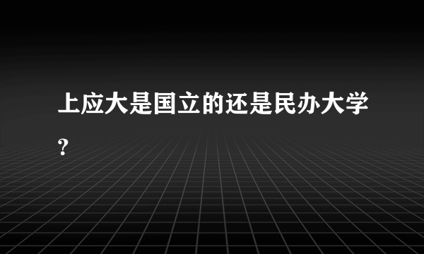 上应大是国立的还是民办大学？