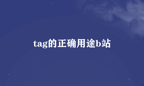 tag的正确用途b站