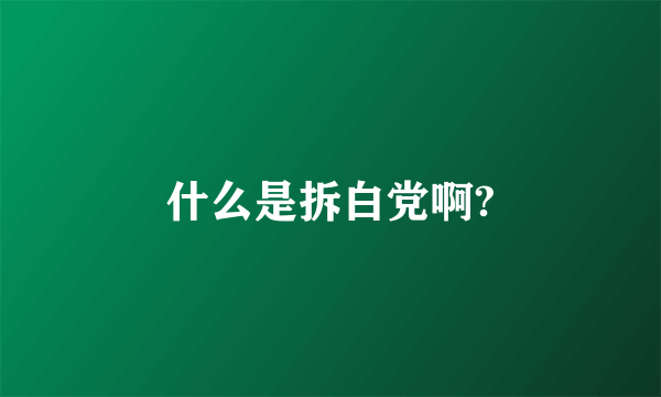 什么是拆白党啊?