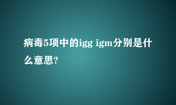 病毒5项中的igg igm分别是什么意思?