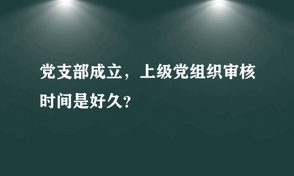 党支部成立，上级党组织审核时间是好久？