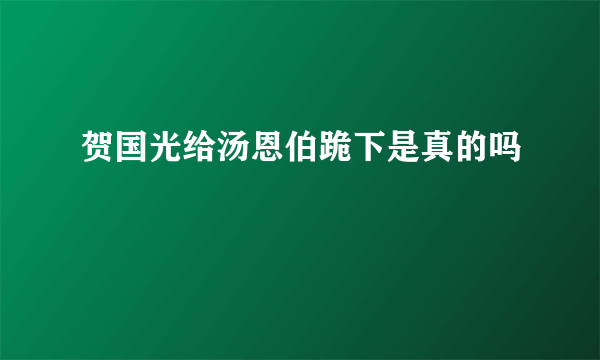 贺国光给汤恩伯跪下是真的吗