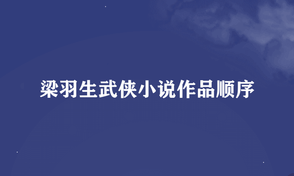 梁羽生武侠小说作品顺序