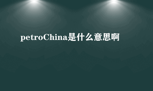 petroChina是什么意思啊