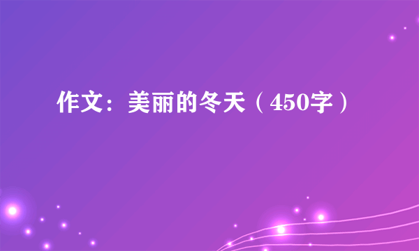 作文：美丽的冬天（450字）