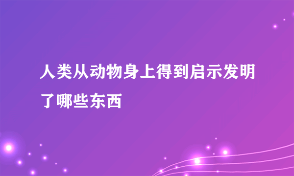 人类从动物身上得到启示发明了哪些东西